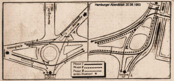 1953 - 3 Phasen für die Ampelanlagen Lombardsbrücke