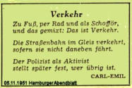 1951 - Kurzgedicht über den Verkehr