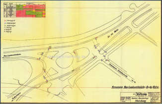1952 - Verkehrstechnische Planung der Krezung Lombardsbrücke - an der Alster